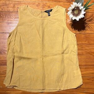 Ellen Tracy Mustard Sleeveless Linnen Top